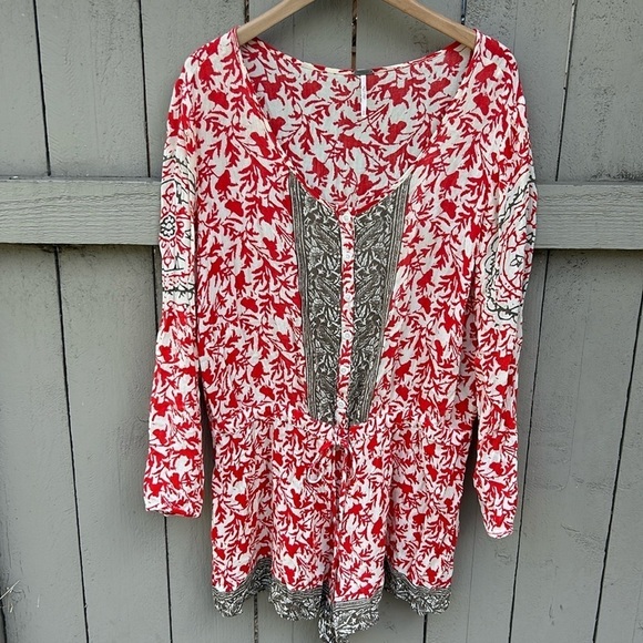 Free People Resort Romper Bohemian Festival Hippie Summer Vibes Sz Small - Picture 1 of 5